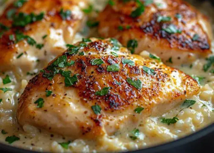 Garlic Parmesan Chicken and Rice Casserole Recipe